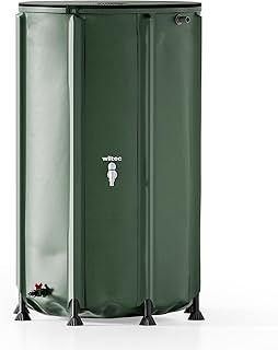 Wiltec Récupérateur Eau de Pluie Pliable 500 litres, citerne Souple en PVC avec Fermeture éclair, Robinet et Couvercle, réservoir Irrigation Jardin
