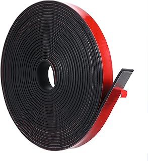 Bande en caoutchouc autocollante - 4,5 m x 12,5 mm x 1,5 mm - En néoprène - Tapis de protection de construction - Caoutchouc plein - Pour joint en caoutchouc, bricolage, protection des revêtements de