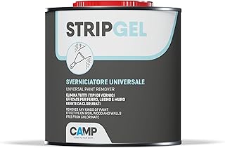 CAMP Stripgel – Décapant pour Bois, Métal, Fer et Autres Surfaces, Formule en Gel Prête à l’Emploi Idéal pour Enlever tout Type de Peinture – Convient aux Surfaces Verticales et Horizontales,750ml