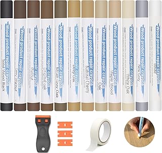 Kit Réparation Parquet 12 Couleurs, Mastic Bois, Pate a Bois Rebouchage, Kit Reparation Carrelage pour Stratifié, Bois, PVC, Carrelage, Meubles