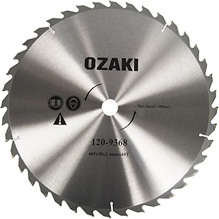 OZAKI 3489 Lame 40 dents carbure scie circulaire 405 x 30 x 2,4 mm, Noir