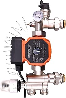 Regulation plancher chauffant pompe melangeur de groupe securite tete thermostatique thermometre - pour collecteur chauffage central pompe de circulation eau chaude