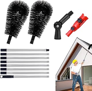 Brosse Nettoyage Gouttière – Outil Multi-Angles Détachable – Perche Télescopique 3,17 M Pour Toits Et Fenêtres – Élimine Feuilles Branches Débris – Entretien Facile Extérieur Jardin Toiture