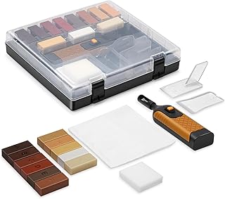 Kit de Réparation Parquet Sol - Set 11x Bâton de Cire en Différentes Couleurs pour Réparations Stratifié Laminé - Outil Retouche Rayure,brun