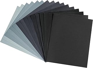 Carehabi 16 Pièces papier de verre fin 5000 3000 2500 2000 1500 1200 1000 800 papier abrasif a l
