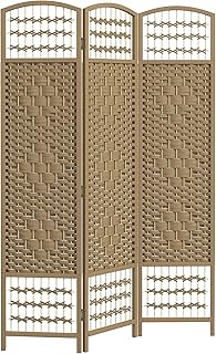 HOMCOM Paravent en Bois 120 x 170 cm séparateur de pièce Pliable 3 Panneaux cloison de séparation Chambre à Coucher Maison intérieur Bois Naturel