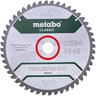 Metabo precision cut wood - classic 628061000 Lame de scie circulaire 254 x 30 mm Nombre de dents: 48 1 pc(s)