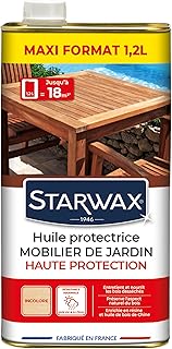 STARWAX - Huile protectrice mobilier de Jardin - Haute Protection - Incolore - 1,2L